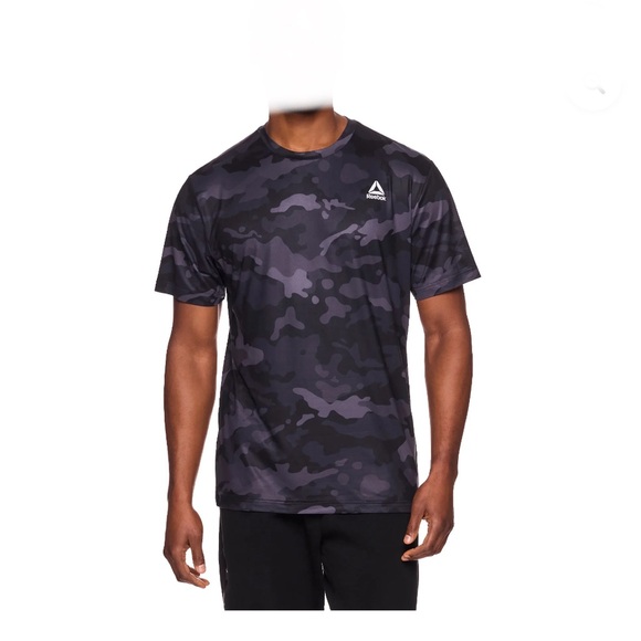 Reebok Men's Delta Core Short-Sleeve Black Camo Camouflage T-Shirt, XL - Picture 3 of 3